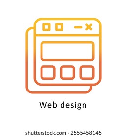 Web design Vector Gradient Outline Icon. Eps file 10