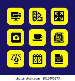 Web Design vector icon set. responsive, laptop, fullscreen and pantone