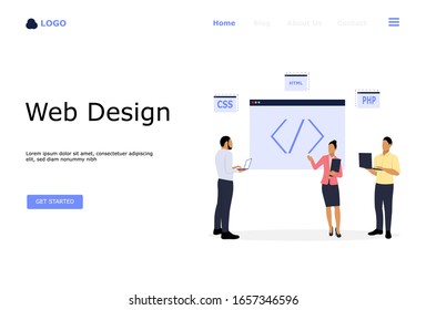 Web Design Vector Illustration Concept, Suitable for web landing page, ui, mobile app, editorial design, flyer, banner, and other related occasion