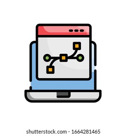 Web Design Vector illustration. Design Development outline filled icon. EPS 10 File