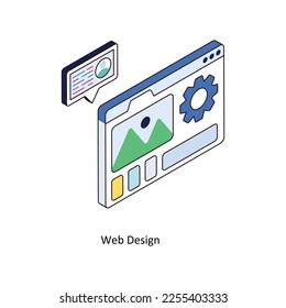 Web Design Vector Isometric Filled Outline icon for your digital or print projects. stock illustration
