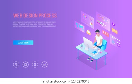 Web design vector isometric template 