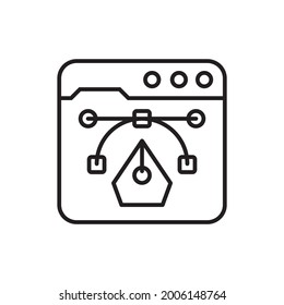 Web Design vector outline icon style illustration. Marketing and advertising symbol EPS 10 file