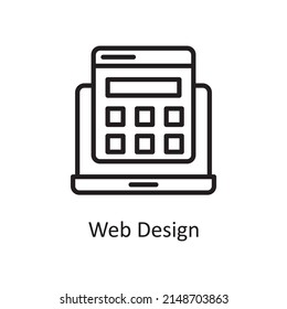 Web Design vector Outline Icon Design illustration. Creative Process Symbol on White background EPS 10 File