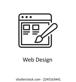 Web Design Vector Outline Icon Design illustration. Design and Development Symbol on White background EPS 10 File