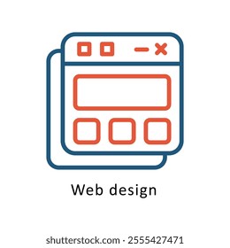 Web design Vector Two Colors Outline Icon. Eps file 10