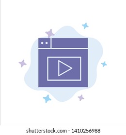 Web, Design, Video Blue Icon on Abstract Cloud Background