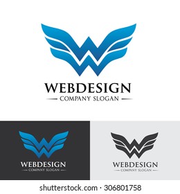 Web design, W letter Logo Template