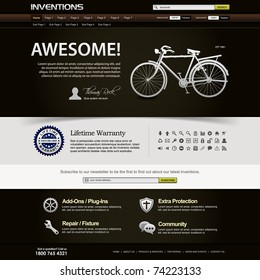 Web Design Website Elements Dark Brown Template