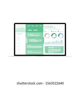 Web Design. Website template for laptop. Elements for laptop and web applications. User Interface UI and User Experience UX content organization. landing page, banner.