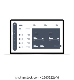 Web Design. Website template for laptop. Elements for laptop and web applications. User Interface UI and User Experience UX content organization. landing page, banner.