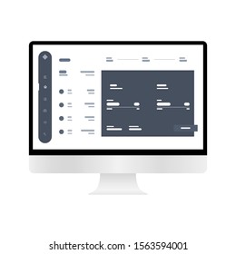 Web Design. Website template for monitor. Elements for monitor and web applications. User Interface UI and User Experience UX content organization. landing page, banner.