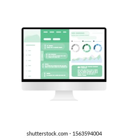 Web Design. Website template for monitor. Elements for monitor and web applications. User Interface UI and User Experience UX content organization. landing page, banner.