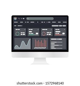 Web Design. Website template for monitor. Elements for monitor and web applications. User Interface UI and User Experience UX content organization. landing page, banner.