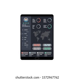 Web Design. Website template for tablet. Elements for tablet and web applications. User Interface UI and User Experience UX content organization. landing page, banner.