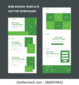 Web design wireframe template for business editable vector in green color