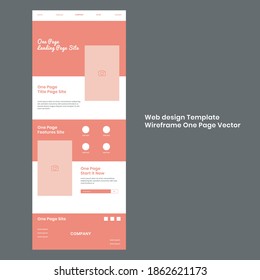 Plantilla de wireframe de diseño web con vector plano moderno editable para el color rosa de la empresa