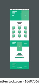 Web design wireframe template for online business modern flat vector editable file
