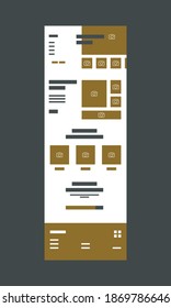 Web design wireframe template for online business modern flat vector editable file