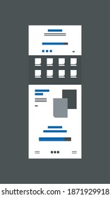 Plantilla de wireframe de diseño web para vector de archivos editable para negocios en línea