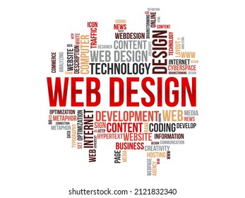 Web design word cloud template. Creative concept vector background.