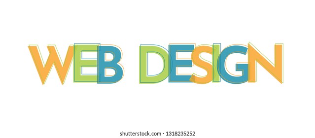 Web design word concept. "Web design" . Use for cover, banner, blog. 