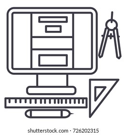 web design,art design vector line icon, sign, illustration on background, editable strokes