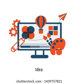 Web design,creating website. Flat design.