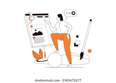 Web designer, Business Flat Style Illustration 