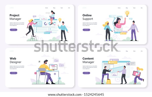 Web Designer Concept Banner Set Web Stock Vector Royalty Free