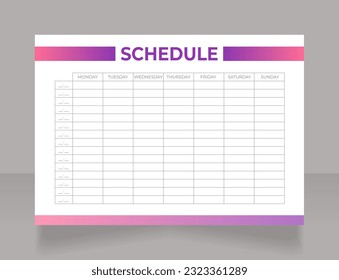 Web designer course schedule worksheet design template. Printable goal setting sheet. Editable time management sample. Scheduling page for organizing personal tasks. Montserrat font used