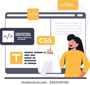 Web designer projetando um site 