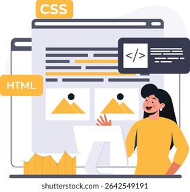 Web designer projetando um site 