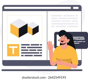 Web designer designing a website 