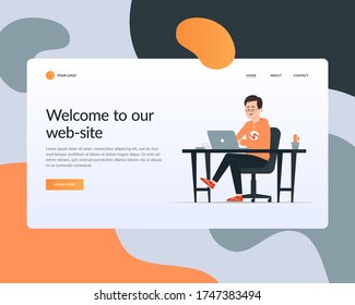 Web Designer or developer works at home, online