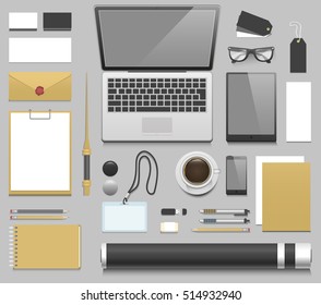 Web designer draw layout of website on paper workplace realistic mockup