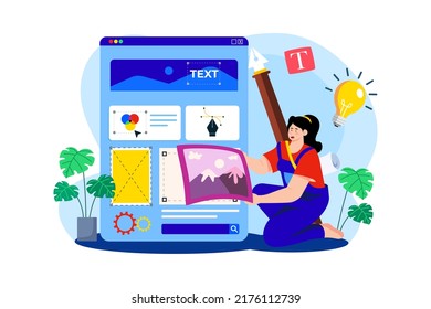 Web-Designer-Flachbildkonzept auf weißem Hintergrund