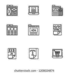 web designer icon set vector