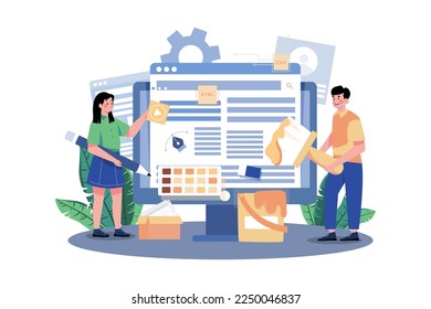 Web Designer Illustration concept on white background