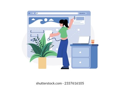 Web Designer Illustration concept on white background