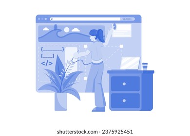 Web Designer Illustration concept on white background