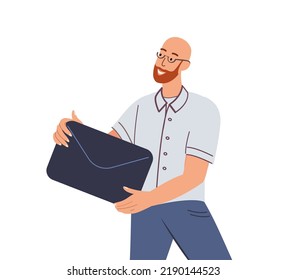Web Designer Man holding big message sign for online communication,UI UX design of mobile messenger Site.Digital chat application interface layout for send,receiving messages.Flat vector