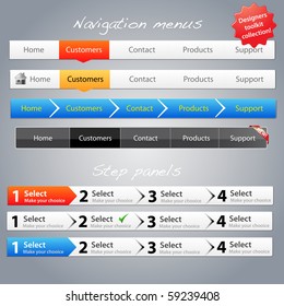 Web designers toolkit - Navigation menus and step panels