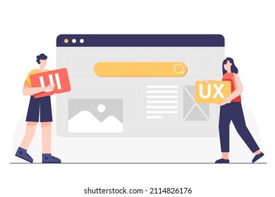 Web Designers UI UX Have To Consider Both Aesthetics And Ease Of Use That Will Confuse Users. Vector Cartoon Illustration Flat Design