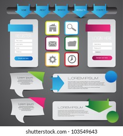 web designing element set