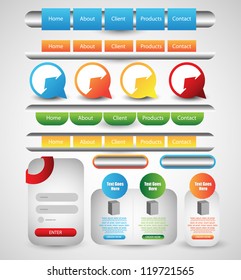 web designing element set