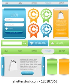 web designing element set