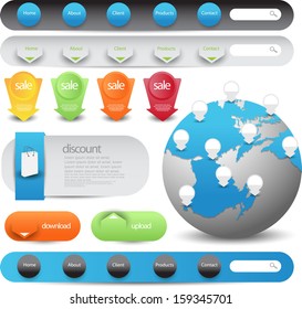 web designing element set