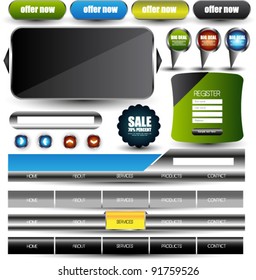 web designing element set