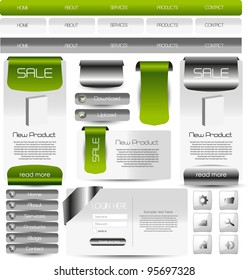 web designing element set
